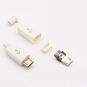 Szerelhető Micro USB apa csatlakozó - Fehér