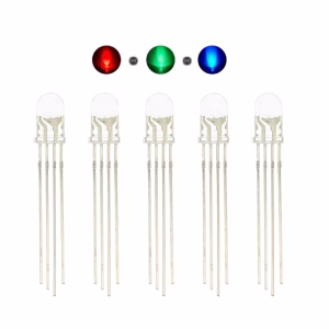 5mm víztiszta RGB led - 10 db
