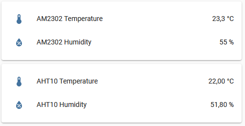 AHT10 és AM2301 összehasonlítás