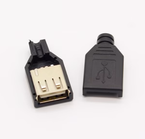 Szerelhető USB anya csatlakozó - Fekete