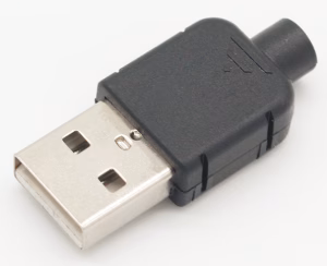 Szerelhető USB apa csatlakozó - Fekete