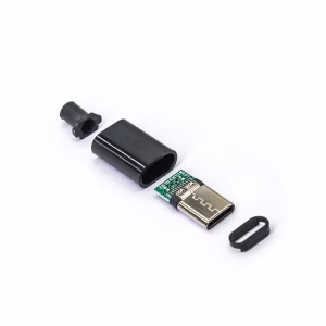 Szerelhető USB C type - Apa csatlakozó - Fekete