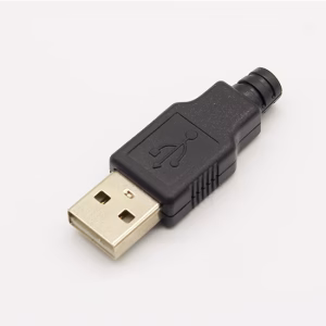 Szerelhető USB apa csatlakozó - Fekete (Erősített)