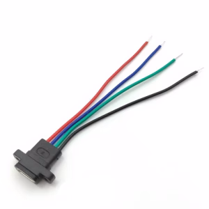 Dobozba szerelhető USB C type - Anya csatlakozó - Vezetékkel