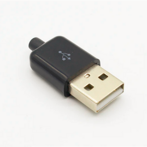 Szerelhető USB A apa csatlakozó - Fekete