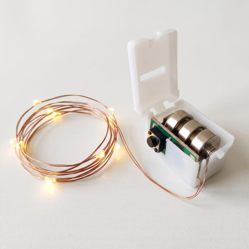 Elemes Mini LED Fényfüzér – Melegfehér, Vízálló Rézhuzalos Hangulatvilágítás (1 m / 10 LED)