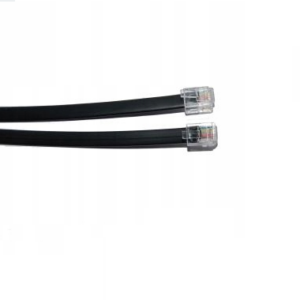RJ12 Keresztkötésű Kábel (6P6C) – Fekete, 0.25m (Crossover)